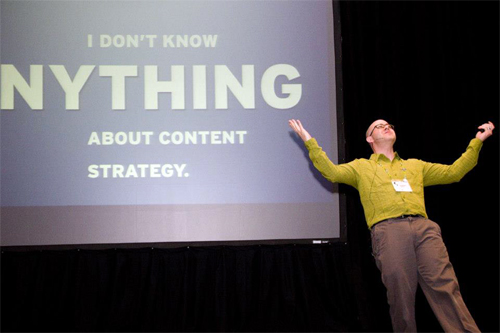 Jonathon Colman speaking at the Content Strategy Forum 2012 in Capetown, South Africa. Photo by Paul Gilowey.