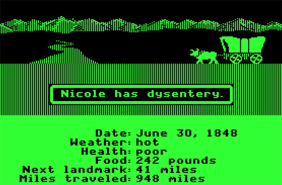 Oregon Trail video game. Photo © The Pug Father