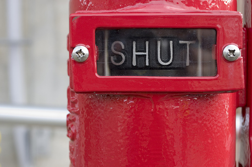 shut in red by Chris Blakeley, on Flickr