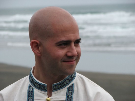 Jonathon Colman at his wedding to Marja Huhta at Piha, New Zealand. Photo © Thomas Holzworth.