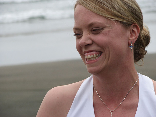 Marja at our Wedding in Piha, New Zealand.
