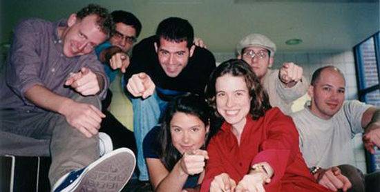 The Tilt improv comedy ensemble, circa 2001 in Ann Arbor, Michigan. Photo © Jonathon Colman
