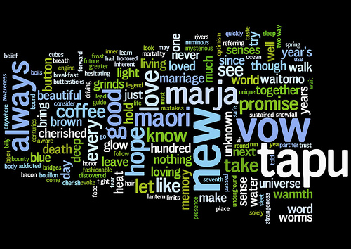Visualization of word frequency in my wedding vows (version 1))